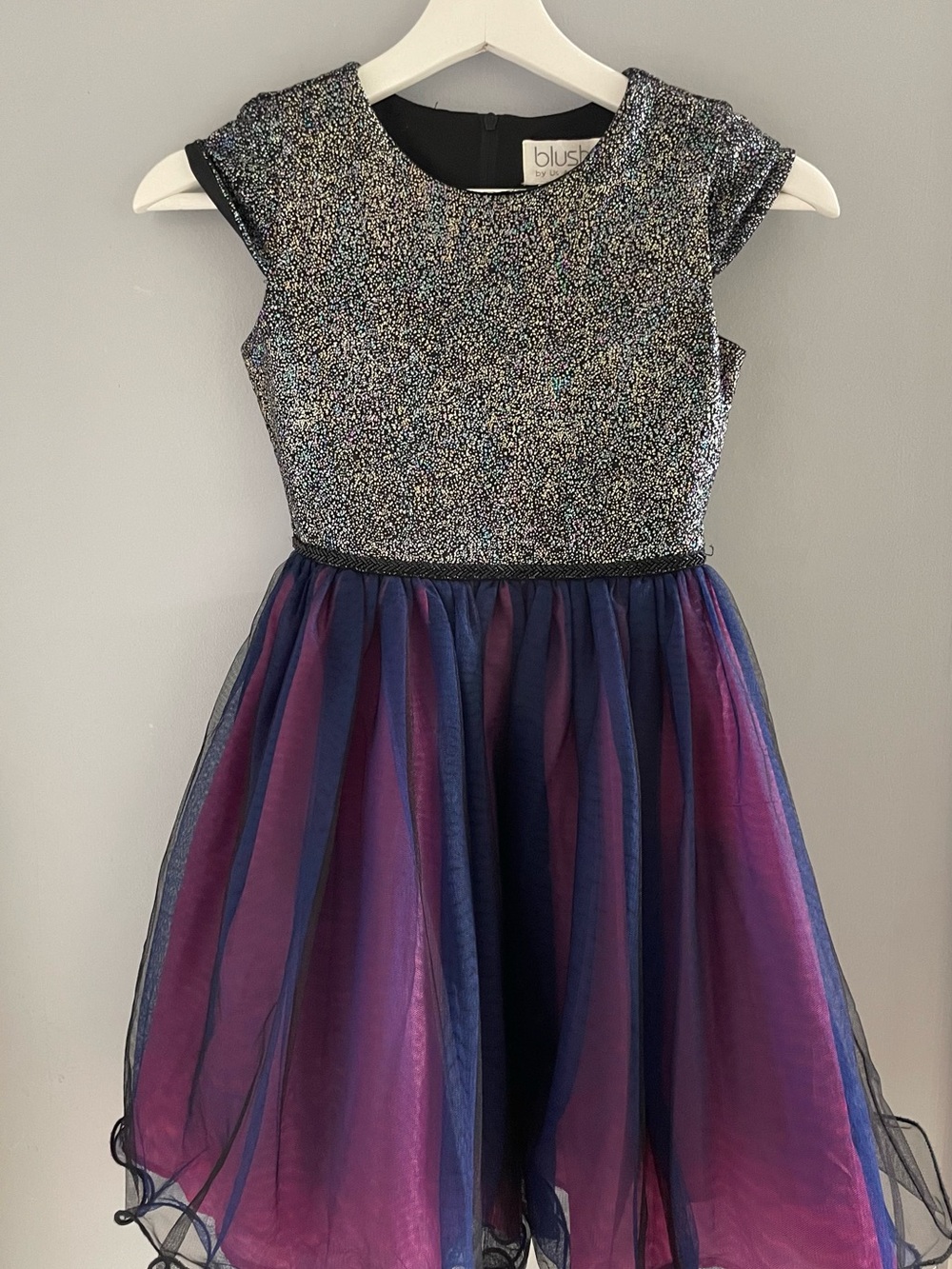 Sparkle Navy & Purple Tulle Party Dress for Kids